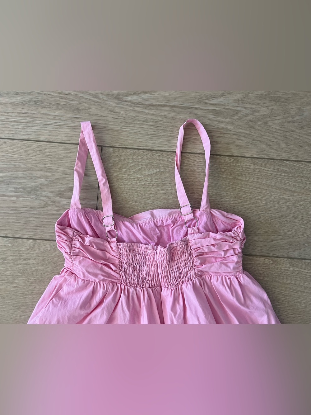 Hello Molly Knock Knock Pink Ruched Tiered Maxi Sundress size small - Picture 8 of 9